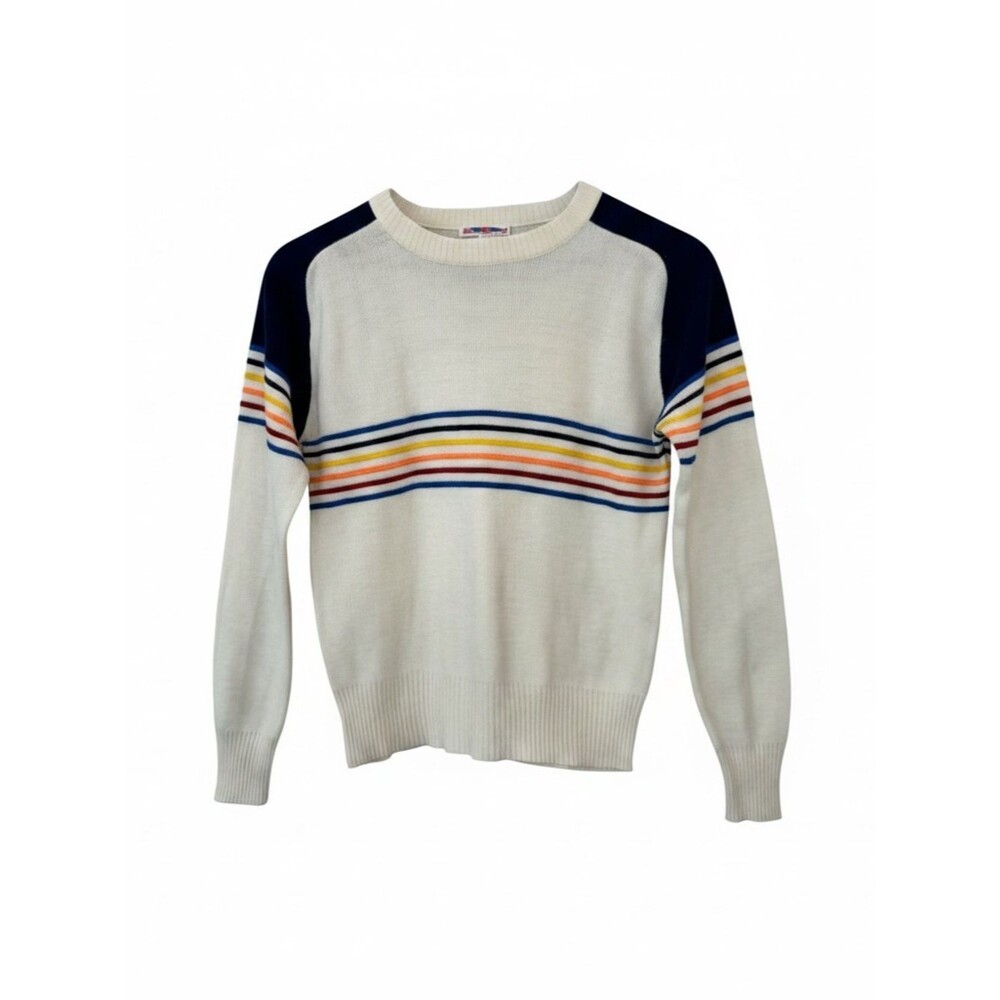 Vintage Cherry Stix Rainbow Striped Sweater - Size Medium